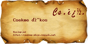 Csekme Ákos névjegykártya