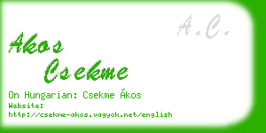 akos csekme business card
